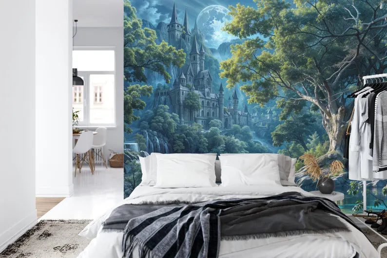 Enchanted Forest Castle Wall Decal Art Print