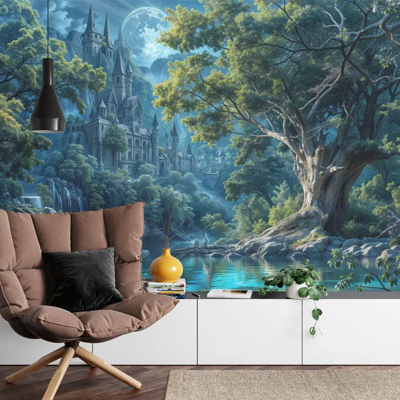 Enchanted Forest Castle Wall Decal Art Print