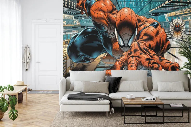 Superhero Comic Wallpaper Mural, Kids Room