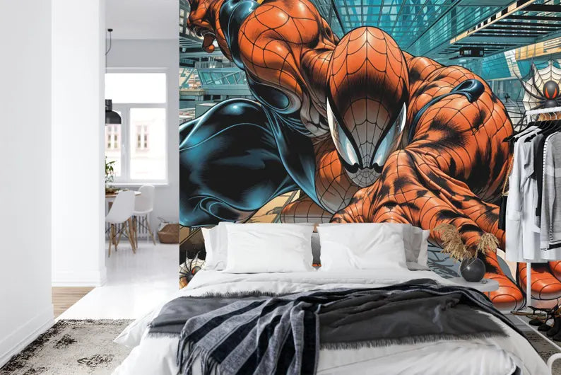 Superhero Comic Wallpaper Mural, Kids Room