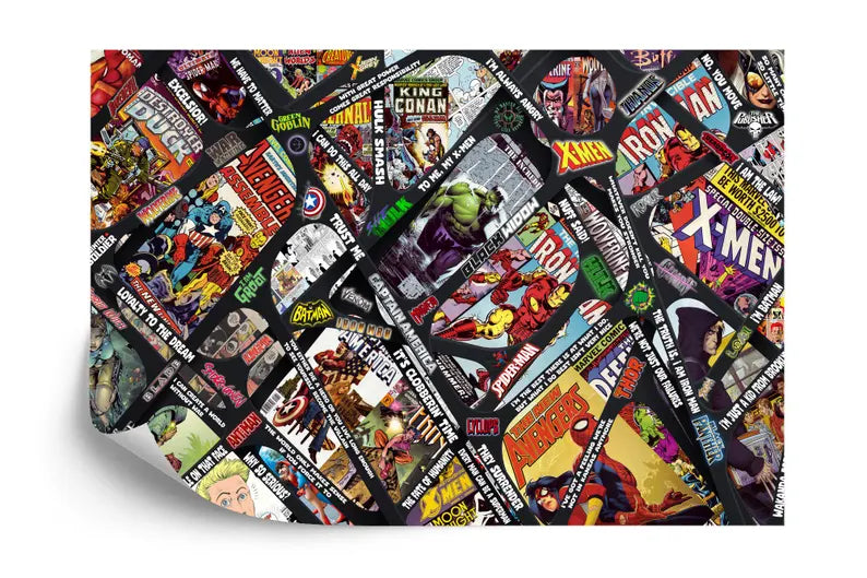 Superheros Comic Book Wallpaper Mural Crossover