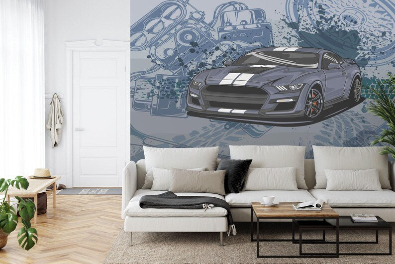 Sport Car Wall Decal Boys Room Decor Gift