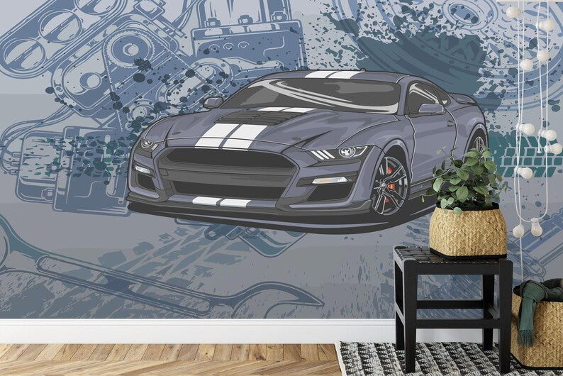 Sport Car Wall Decal Boys Room Decor Gift