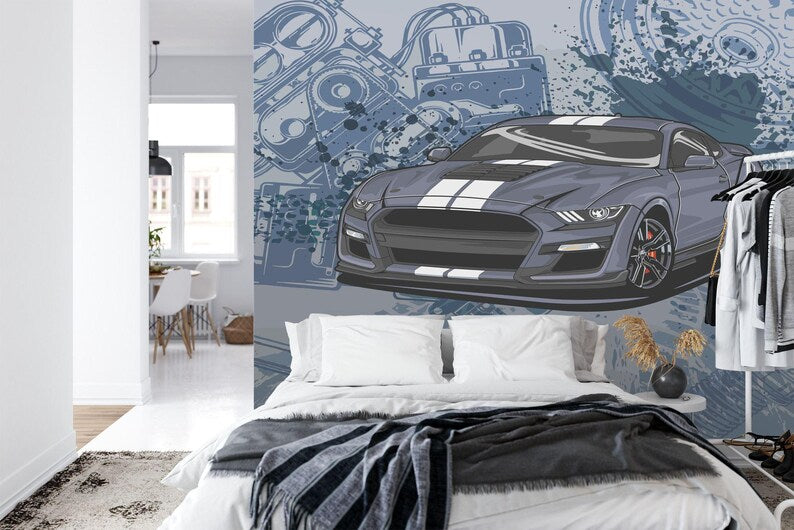Sport Car Wall Decal Boys Room Decor Gift