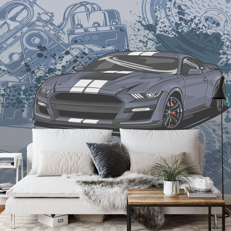 Sport Car Wall Decal Boys Room Decor Gift