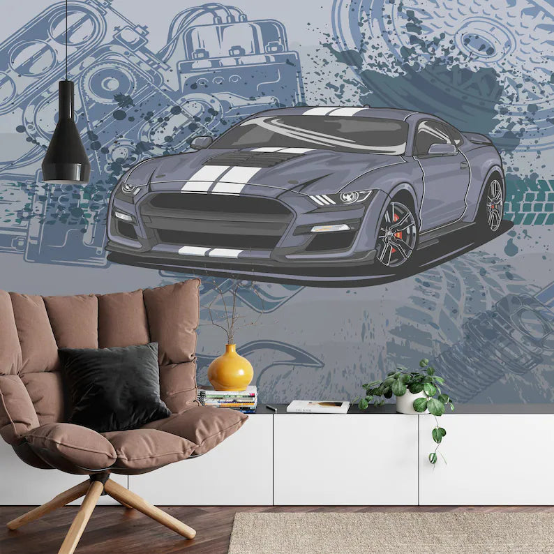 Sport Car Wall Decal Boys Room Decor Gift