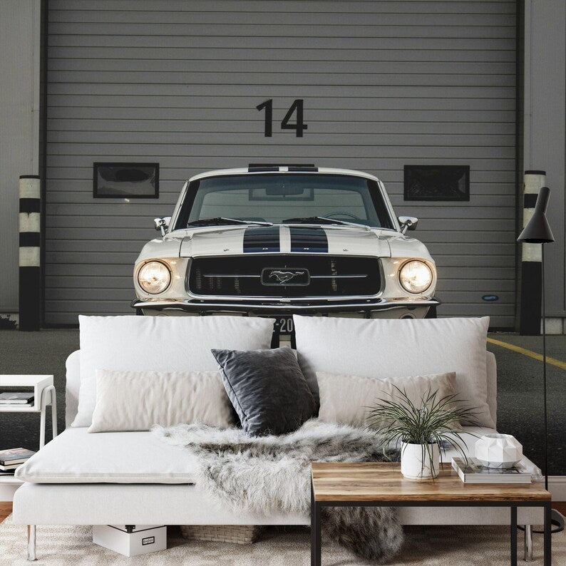 Classic Car Photography Mural, Garage Decor