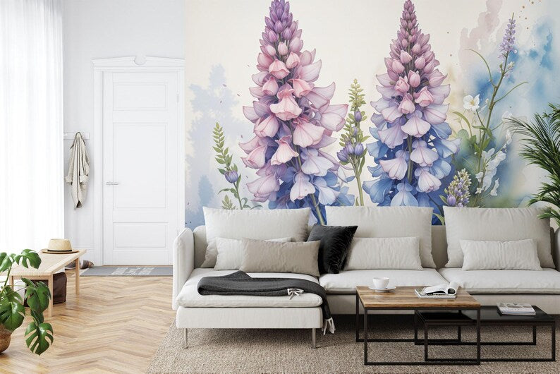 Baroque Peony Flower Mural, Rich Colors Art Print