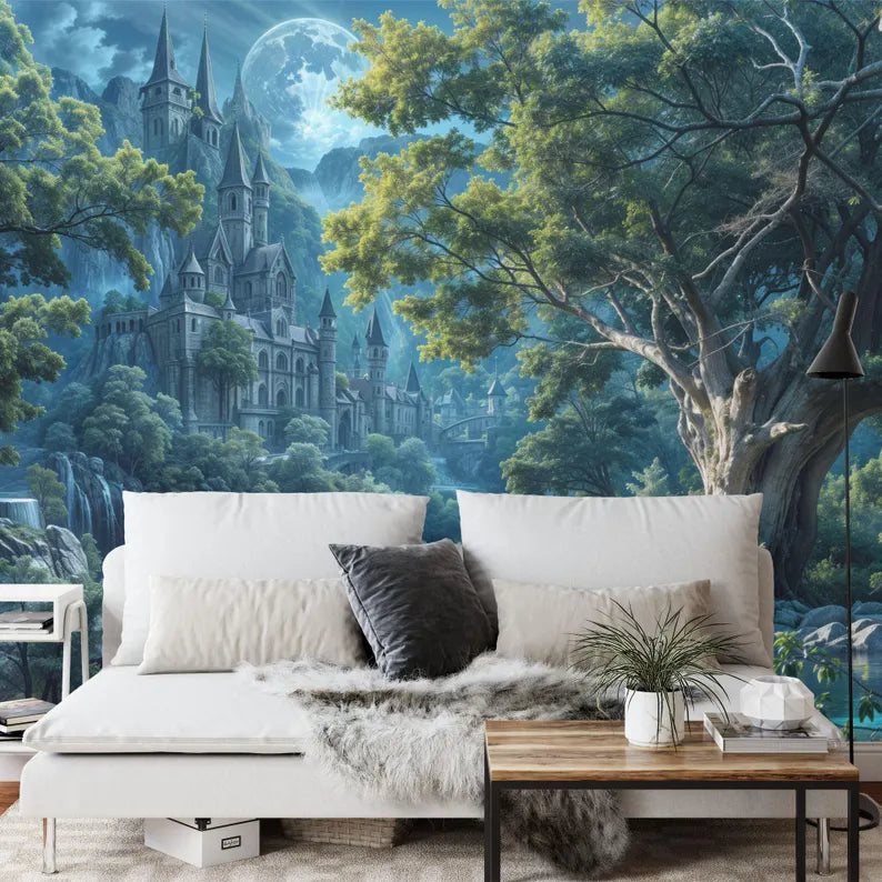 Enchanted Forest Castle Wall Decal Art Print