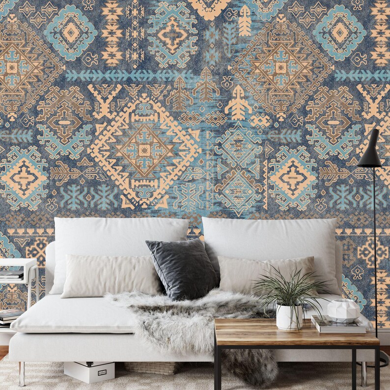 Moroccan Peel and Stick Wallpaper Mural, Ethnic Art Print