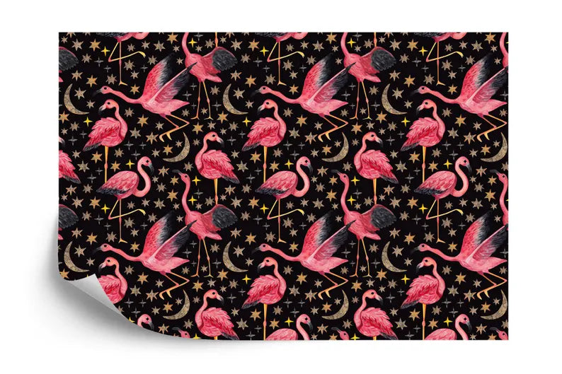 Watercolor Flamingo Wallpaper Mural Art Print