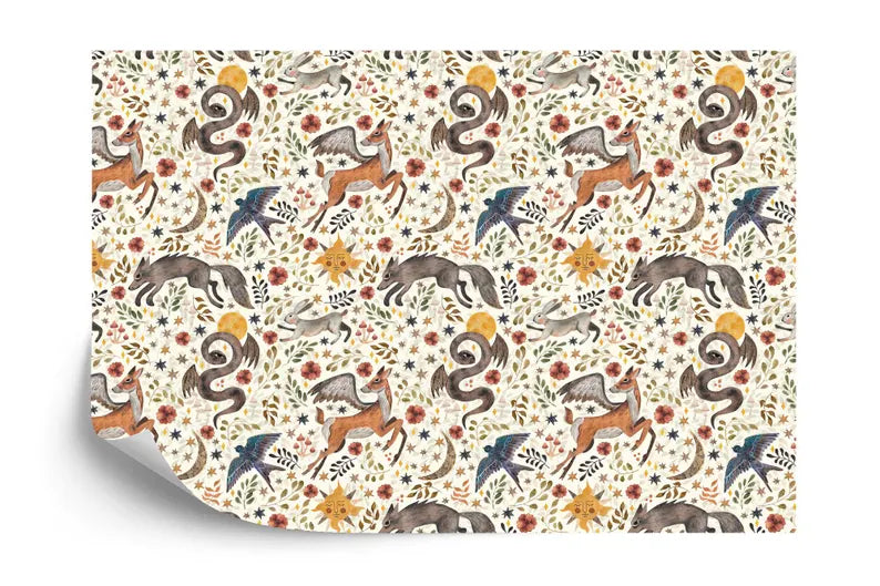 Watercolor Nursery Wallpaper Mural | Kids Room Decor