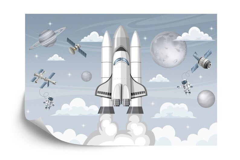 Watercolor Astronaut Space Wallpaper Mural