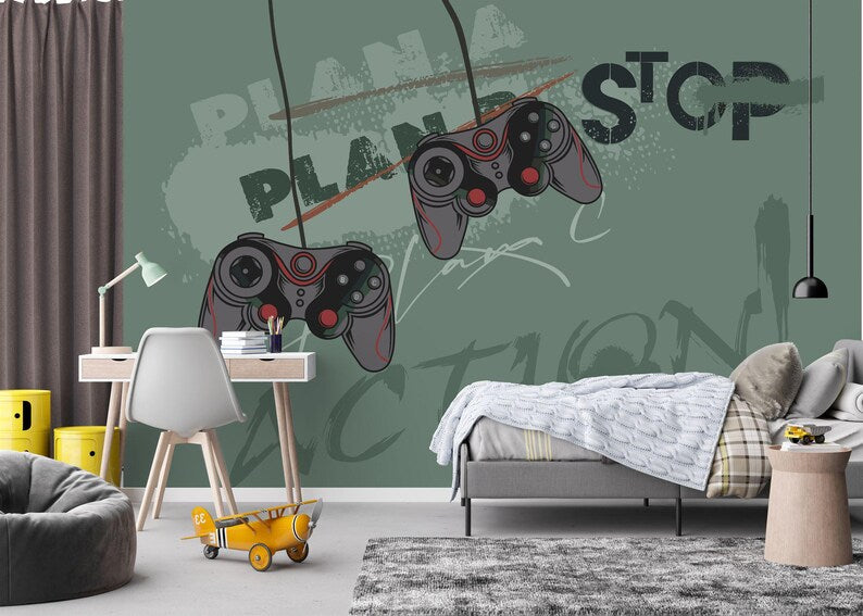 Gaming Room Wallpaper Mural, Art Print
