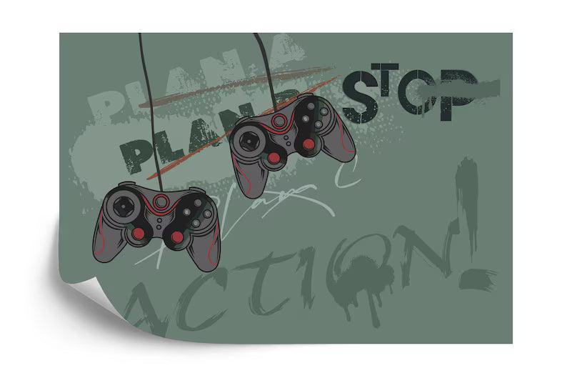 Gaming Room Wallpaper Mural, Art Print