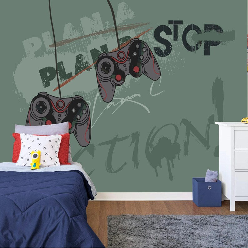 Gaming Room Wallpaper Mural, Art Print