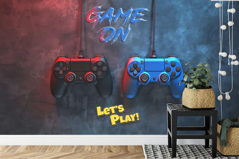 Gaming Room Wallpaper Mural, Art Print