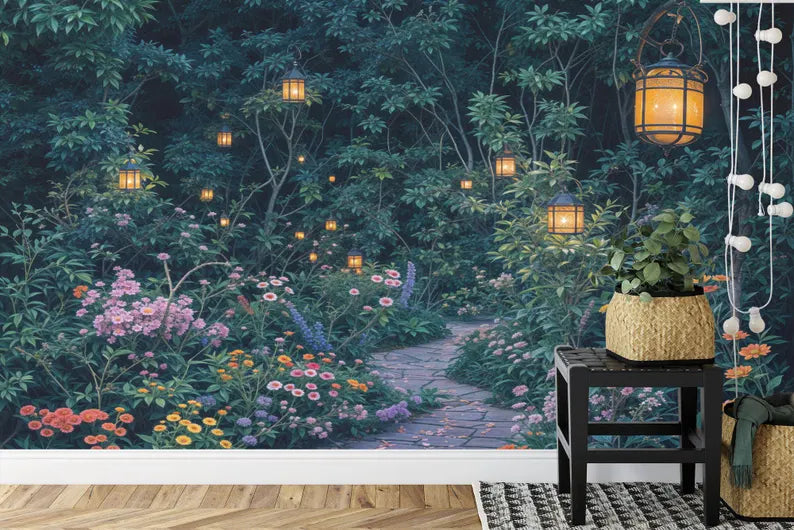Enchanted Forest Wallpaper Mural, Girls Room Decor