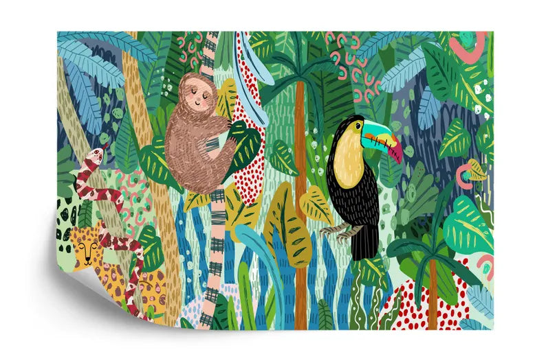 Toucan Jungle Nursery Wallpaper Mural Gift