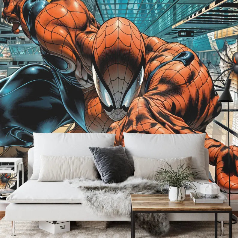 Superhero Comic Wallpaper Mural, Kids Room