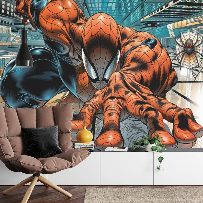 Superhero Comic Wallpaper Mural, Kids Room