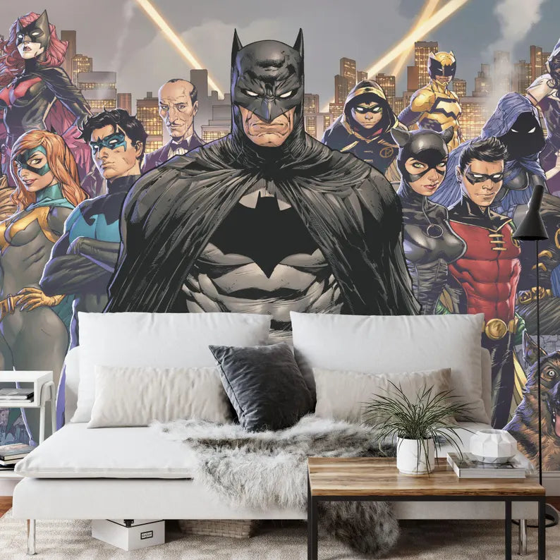 Superhero Wallpaper Mural, Kids Room Decor Gift