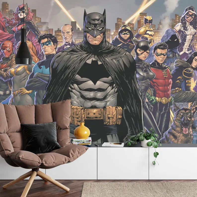 Superhero Wallpaper Mural, Kids Room Decor Gift