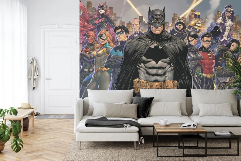 Superhero Wallpaper Mural, Kids Room Decor Gift