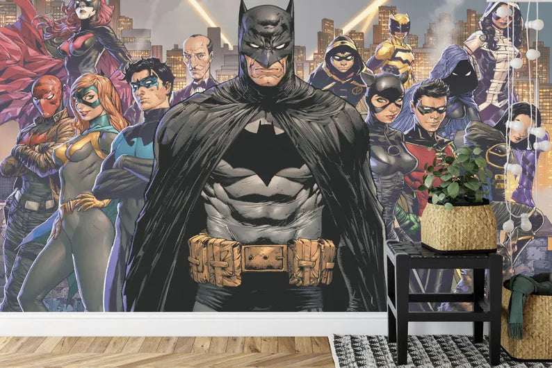 Superhero Wallpaper Mural, Kids Room Decor Gift