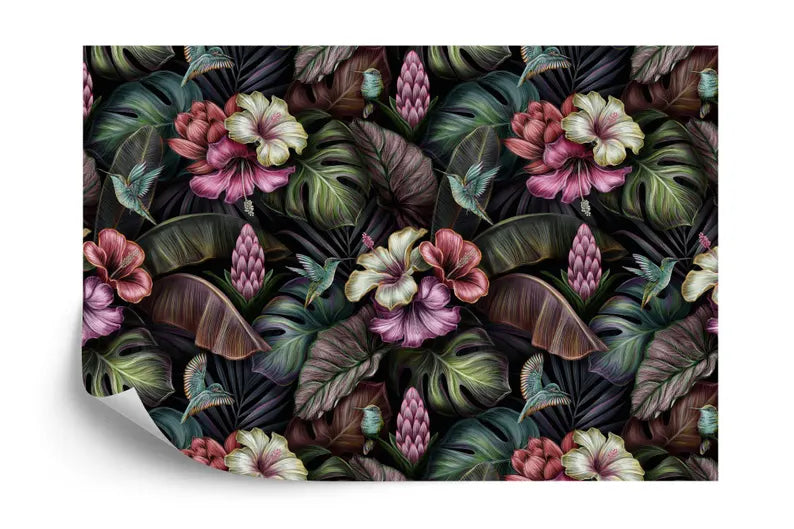 Tropical Hibiscus Flower Wallpaper Mural Art Print