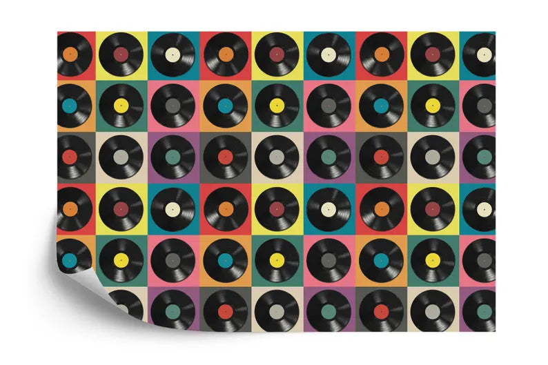 Colorful Vinyl Record Wallpaper Art Print