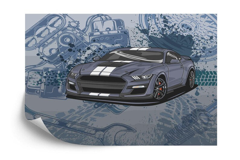 Sport Car Wall Decal Boys Room Decor Gift