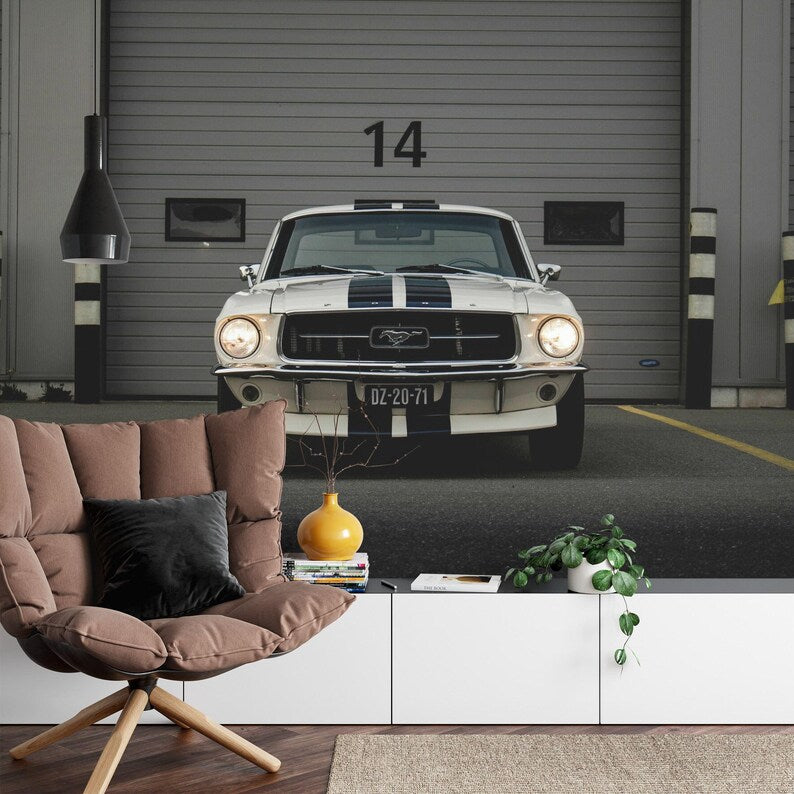 Classic Car Photography Mural, Garage Decor
