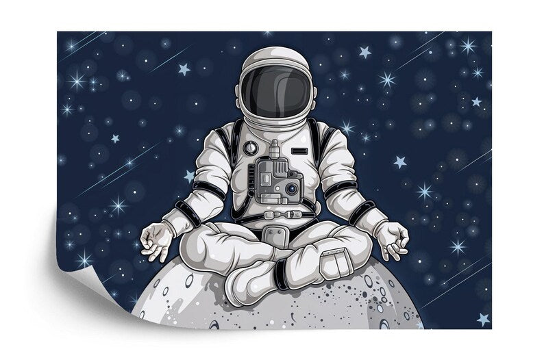 Spaceman Graffiti Mural, Kids Room Decor Art Print