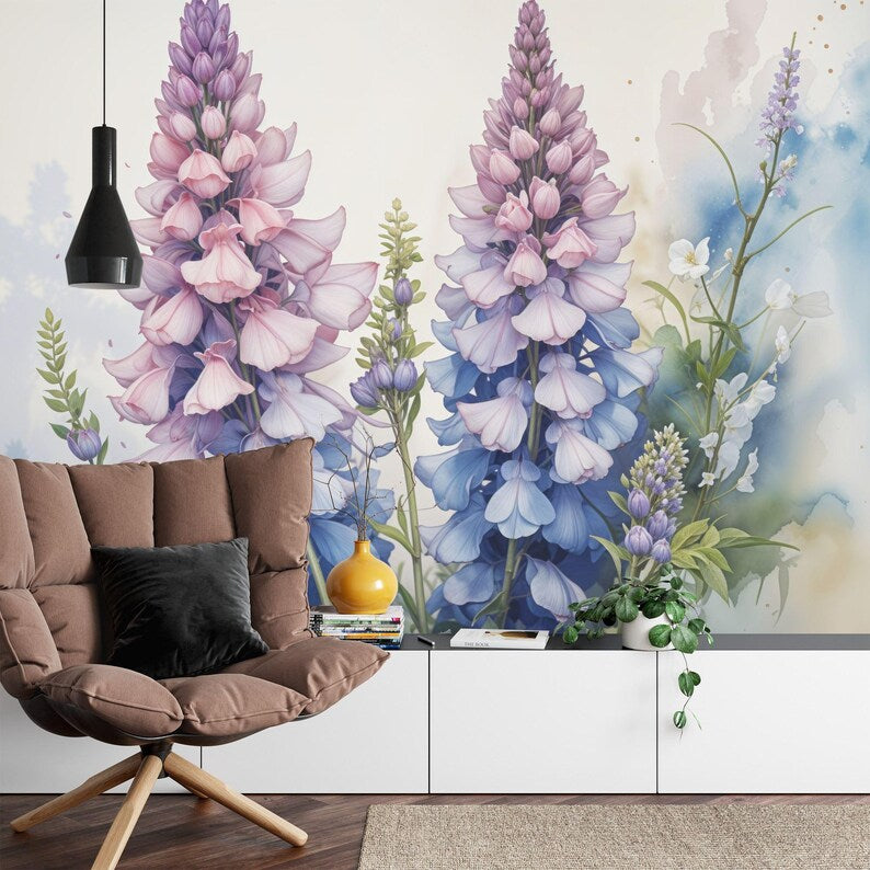 Baroque Peony Flower Mural, Rich Colors Art Print