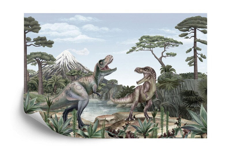 Dinosaur Jungle Mural | Kids Nursery Decort Art Print