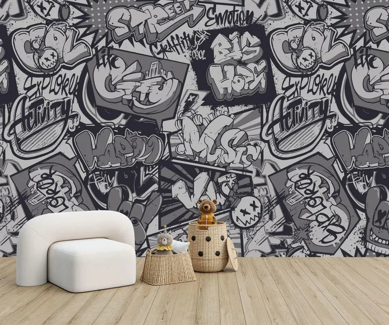 Urban Graffiti Wallpaper Mural, Art Print
