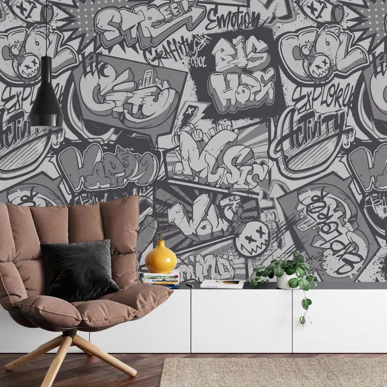 Urban Graffiti Wallpaper Mural, Art Print