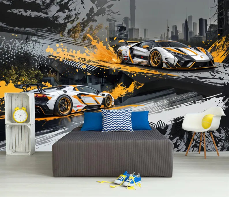 Sport Car Wall Decal, Boys Room Decor