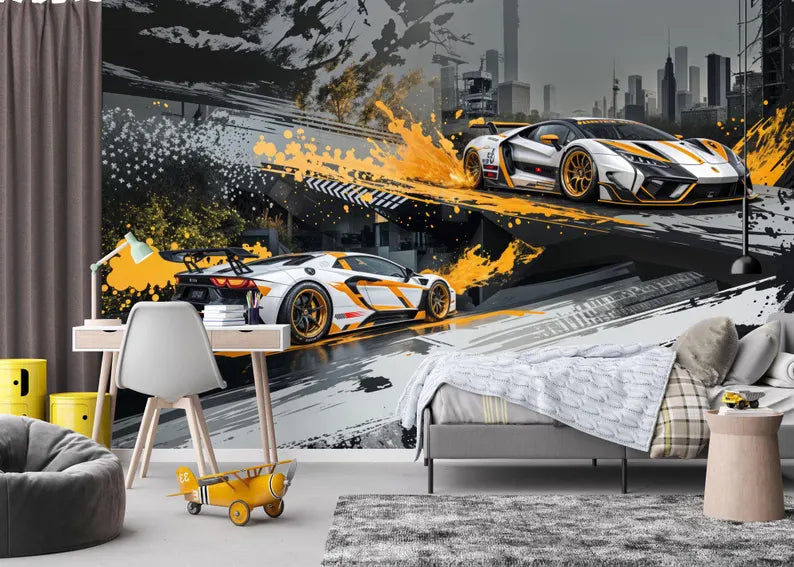 Sport Car Wall Decal, Boys Room Decor