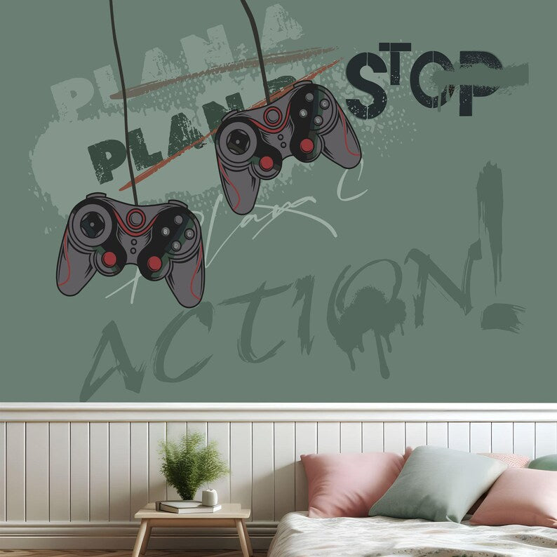 Gaming Room Wallpaper Mural, Art Print