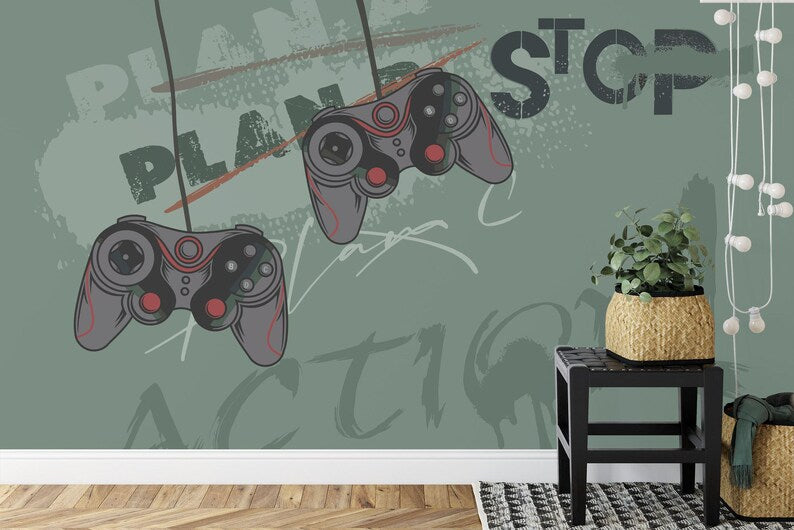 Gaming Room Wallpaper Mural, Art Print