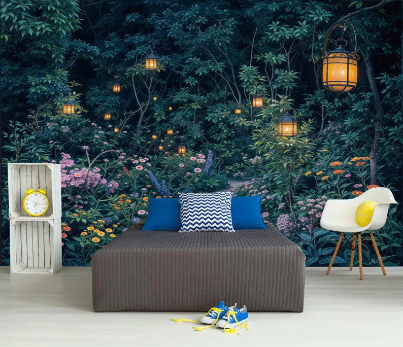 Enchanted Forest Wallpaper Mural, Girls Room Decor