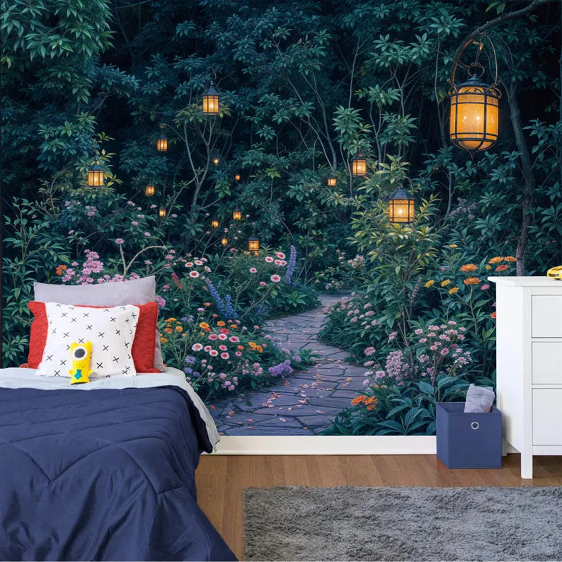 Enchanted Forest Wallpaper Mural, Girls Room Decor