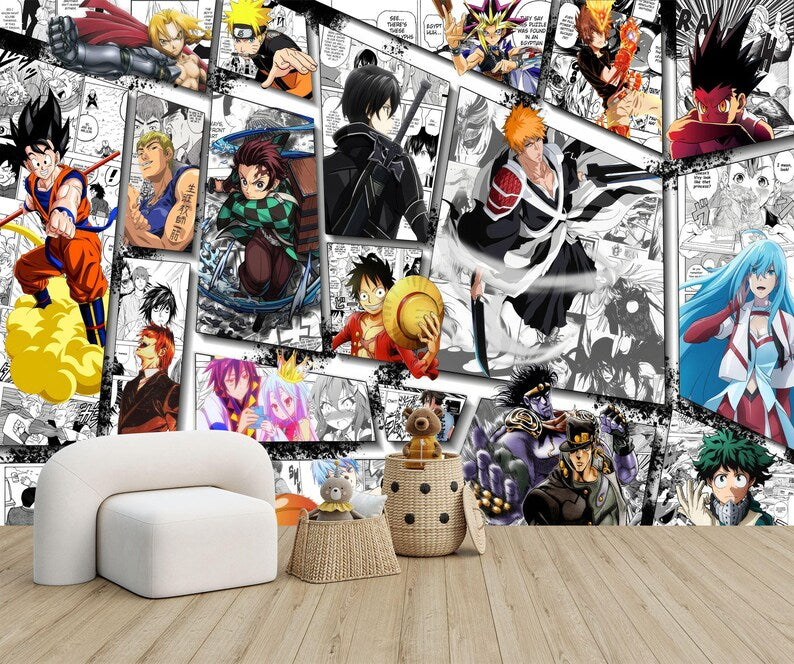 Anime Manga Collage Crossover Wallpaper: Comics