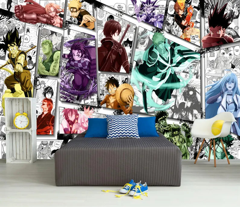 Vintage Manga Collage Wallpaper Crossover