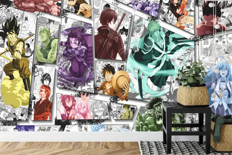 Vintage Manga Collage Wallpaper Crossover