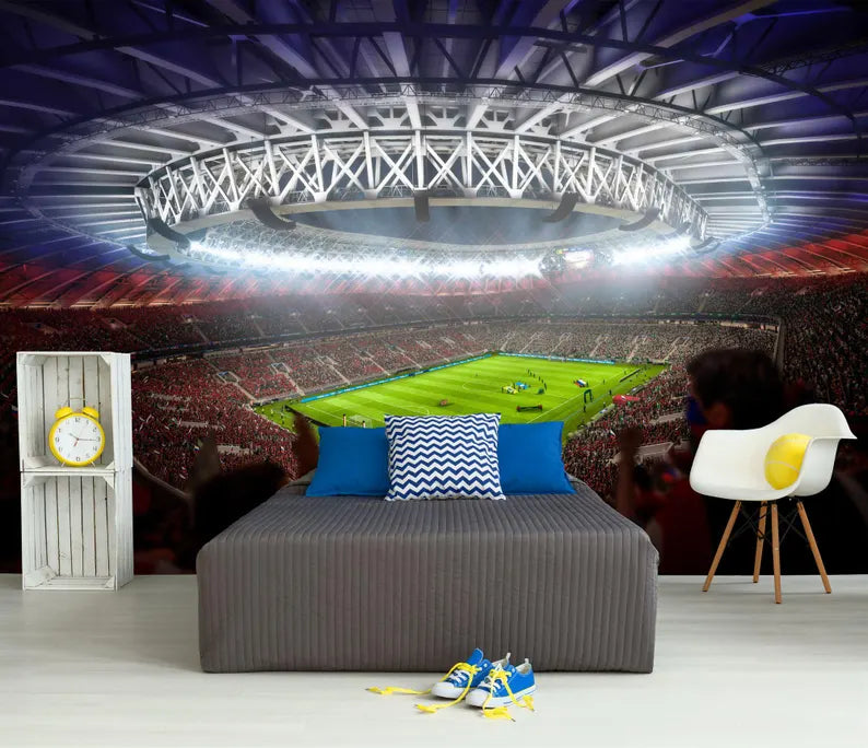 Football Stadium Wallpaper Mural Art Print