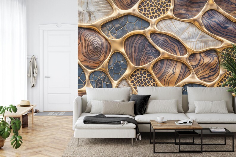 Abstract Art Deco Wallpaper Mural - Easy Install