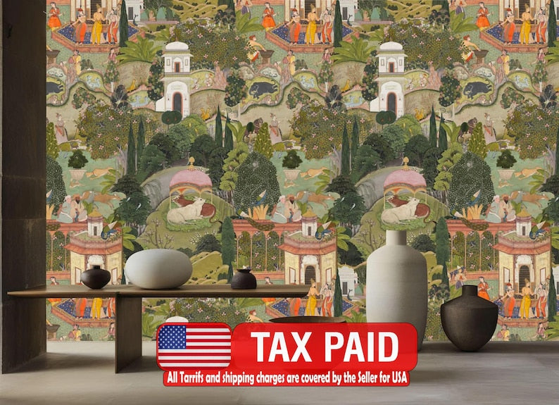 Mughal Gardens of Jaipur Wallpaper Mural